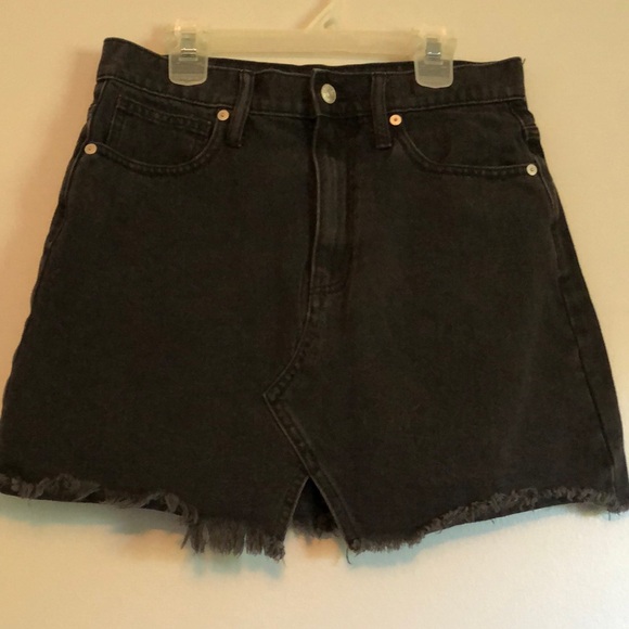 MADEWELL Black Denim Skirt, style-Rigid A-Line, size 27 - Picture 1 of 6